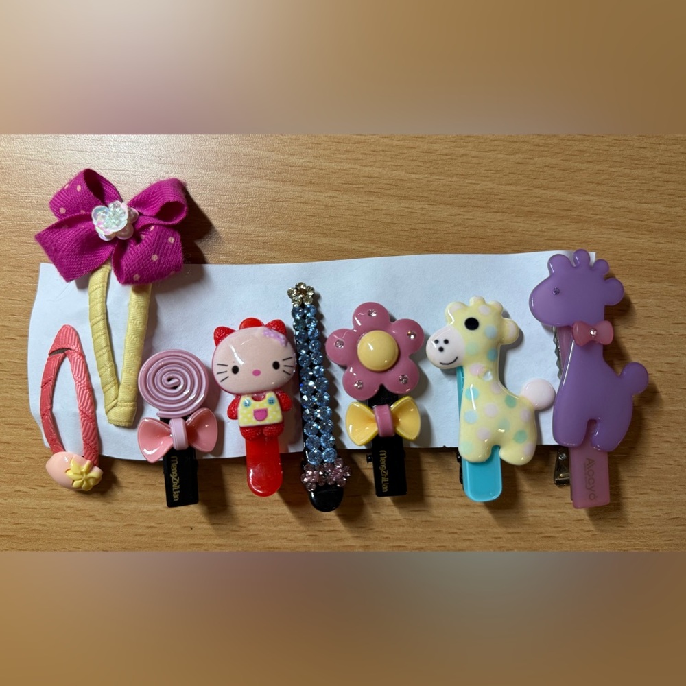 Kids Hair Clip Set - total 8 pieces